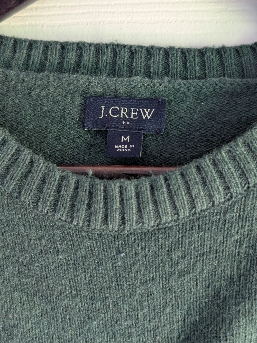 J. Crew Men's Dark Green Crewneck Sweater - Medium